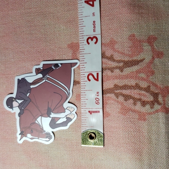 (M) English Horse Rider Sticker English Saddle Sticker Horse Show Brown Horse - Picture 2 of 4